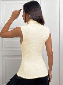 SHEIN Unity Women's High Neck Tank Top For Summer - Apricot - View 2