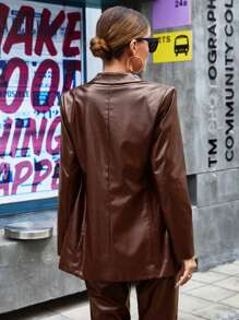 SHEIN Frenchy 女平駁領單扣西裝外套