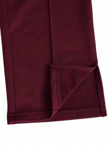 Manfinity Hypemode Pantalones Deportivos Con Cordón Y Abertura De Color Liso Para Hombre - Burdeos - Ver 3