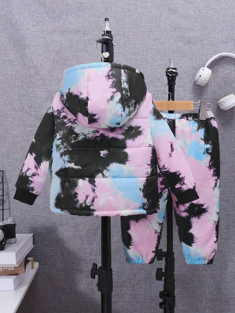 Baby Boy Tie Dye Zip Up Vest Padded Coat & Sweatpants & Pullover