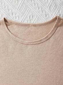 Sparklyn Teen Girls' Fashionable Casual T-shirt - Khaki - View 3