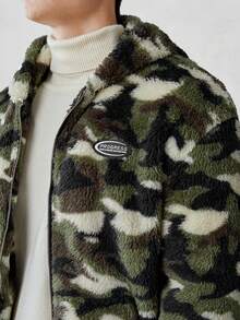 GENTILAND Nam Camo In Chi tiết Patched thư Thả vai Áo Teddy Jackets - xanh quân đội - Xem 5