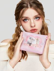 ROMWE Kawaii Cartoon Cat Portable Tote Bag, Water-resistant & Scratch-resistant Women's Handbag - Multicolor - View 2