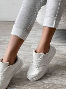 Chiquease White Women's Knotted Elastic Waist Thermal Lined Leggings - White - View 5