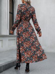 SHEIN Clasi Đầm tay xếp nếp in hoa Ditsy - Nhiều màu - Xem 2