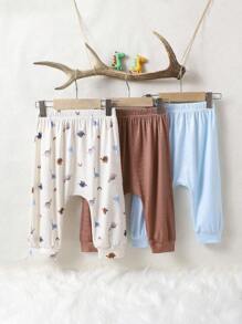 嬰兒男孩3入組恐龍印花家居長褲 - 彩色 - 查看 1