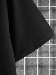 Manfinity Homme Nam Lá thư In Áo thun - màu đen - Xem 3