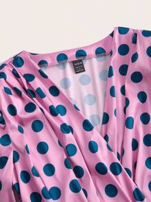 Vintamour Women's Polka Dot V-neck Dress - Multicolor - View 9