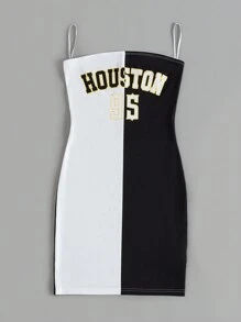 Muchica Women's Color Block Printed Dress - Black and White - View 4