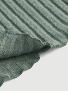 SHEIN MOD 女性加大size鈴褶袖綁頸上衣t恤