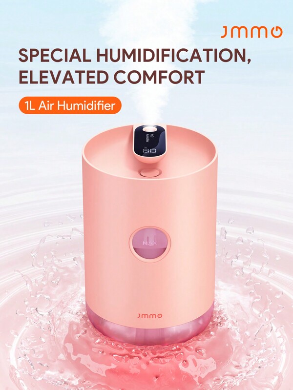 JMMO Luftbefeuchter mit digitaler Leistungsanzeige, max. 50 ml/h, wiederaufladbar und leicht von oben zu befüllen, leise für Büro, Schlafzimmer, Zuhause, Geschenke, Herbst- und Winterurlaub, Camping-Essenziell, Urlaubszubehör, Camping-Artikel