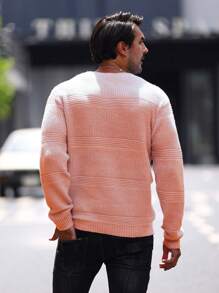 Manfinity Homme 男士實色毛衣 - 粉色 - 查看 2