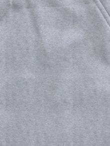 SHEIN EZwear Character & Letter Printed Sweatshirt With Top And Bottom Outfits Set, 2pcs - Grey - View 4