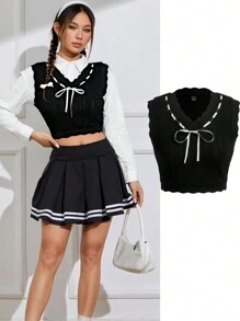 SHEIN MOD 女性背心 - 黑色 - 查看 1