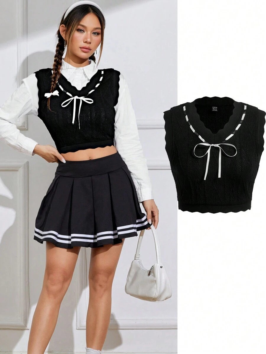 SHEIN MOD 女性背心 - 黑色 - 查看 1