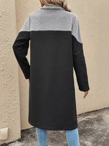 SHEIN LUNE Áo khoác khối màu - màu đen - Xem 2