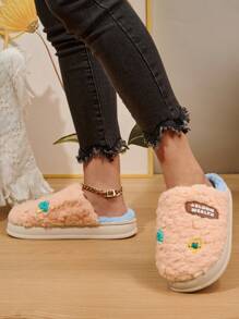 Women's Warm And Comfortable Home Slippers In Pink And Blue - Pink - View 3