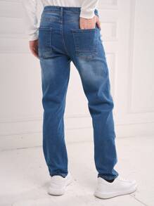 RueChic Men's Casual Distressed Jeans - Blue - View 2
