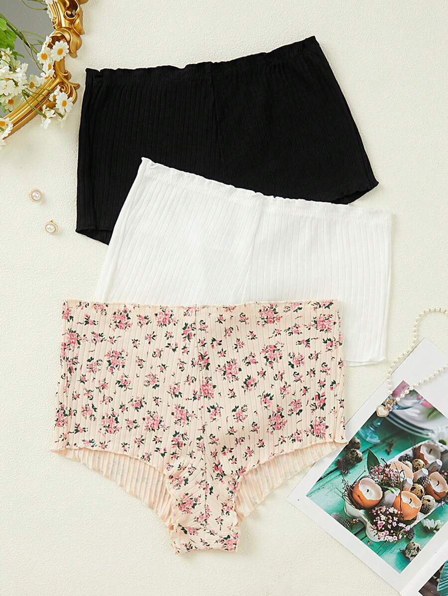 Hơn 3 gói In hoa Ditsy Ren Mộc nhĩ Quần nữ - Nhiều màu - Xem 1