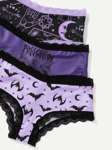 ROMWE Goth Women's Spliced Lace Triangle Panties - Multicolor - View 4