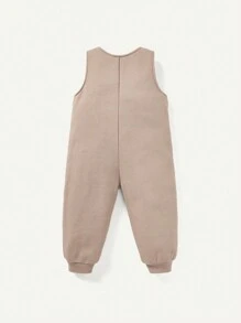 Cozy Pixies 寶寶男孩可愛熊圖案圓領上衣配帶子吊帶連身褲兩件套組