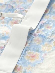 2pcs Floral Lace Bra Set - Multicolor - View 4