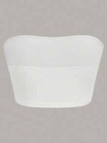 Calvaya 3 cái/bộ Kích thước lớn Của phụ nữ Màu thuần Áo không dây - Nhiều màu - Xem 8