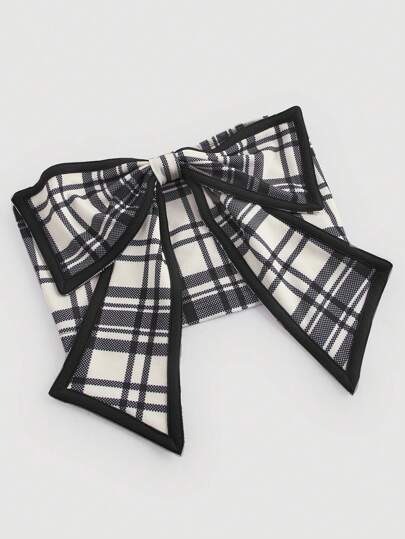 SHEIN MOD Áo quây không dây họa tiết kẻ ô vuông với nơ trang trí