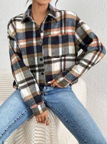 Chiquease 格紋貼袋長袖襯衫 - 彩色 - 查看 1