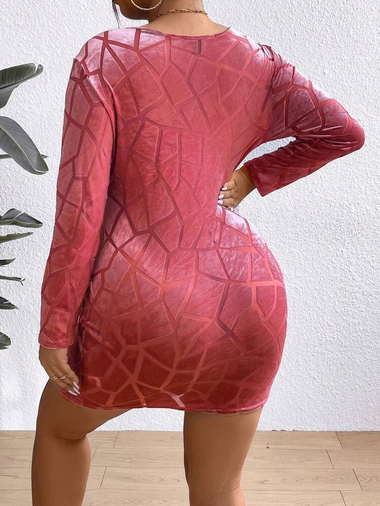 Velvet Stand Collar Tight Dress