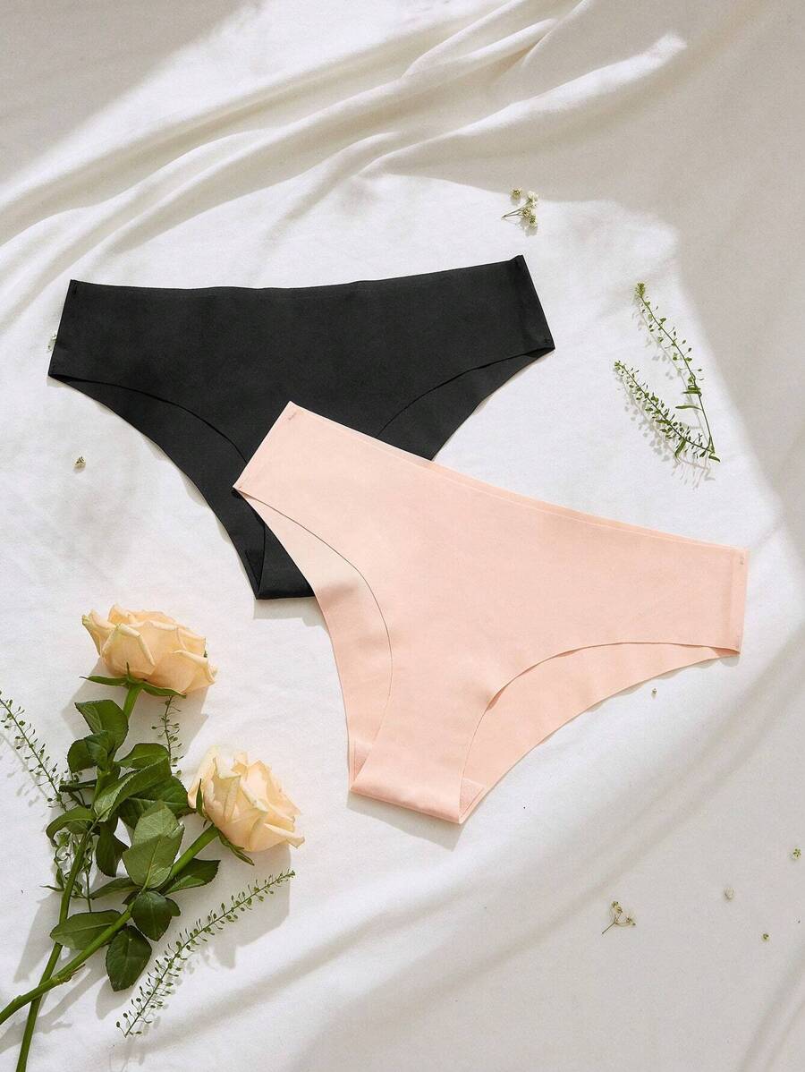 2 paquetes de set de bragas sin costuras de color sólido - Multicolor - Ver 1