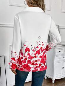 SHEIN Clasi Heart Printed Shirt - White - View 2