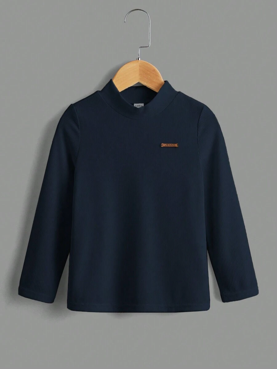 SHEIN 男童休閒舒適長袖上衣