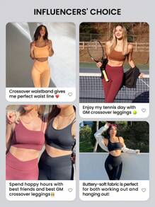 GLOWMODE 28" FeatherFit™ Crossover Leggings Gym Fall Winter - Elderberry - View 9