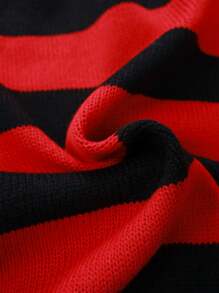 PUNK 加大尺碼女性條紋復古破洞毛衣 - 彩色 - 查看 3