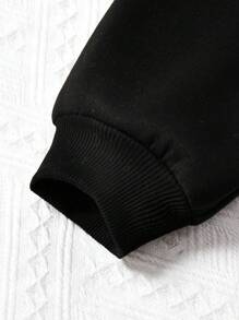 Bé gái tuổi teen Giải trí Hoạt hình Mô hình Tay áo dài Áo chui đầu Hoodie Và Quần thể thao Đối với Mùa thu Mùa Đông - màu đen - Xem 4