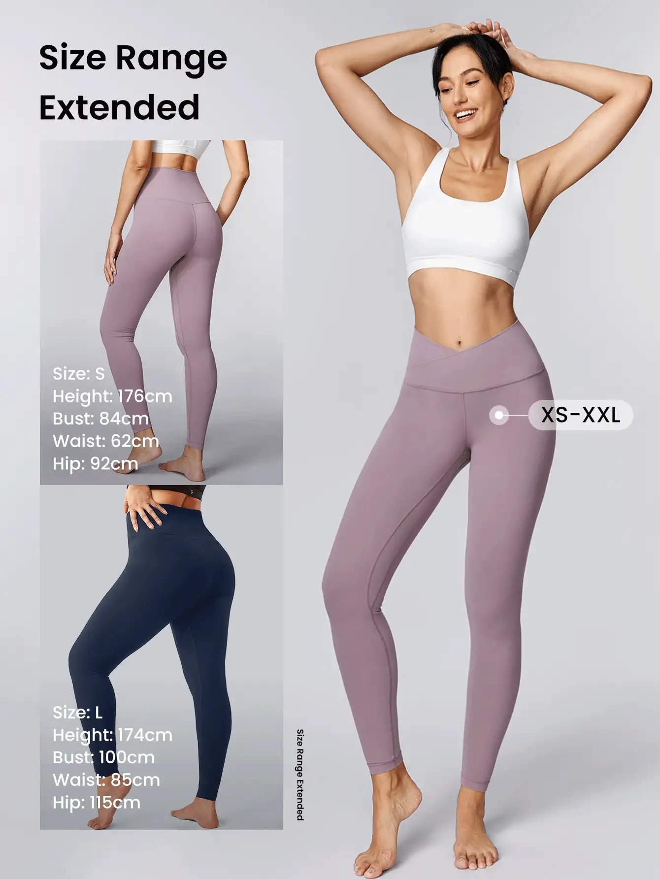 GLOWMODE 28" FeatherFit™ Crossover Leggings Gym Fall Winter - Elderberry - View 7
