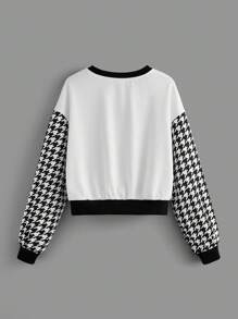 Willy Wonka and the Chocolate Factory X SHEIN Sudadera con estampado de personajes de dibujos animados y patrón de espiga, de hombros caídos y sobredimensionada para primavera y otoño