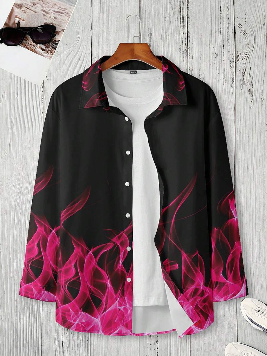 Manfinity EMRG Camisa De Talla Grande Para Hombre - Multicolor - Ver 1