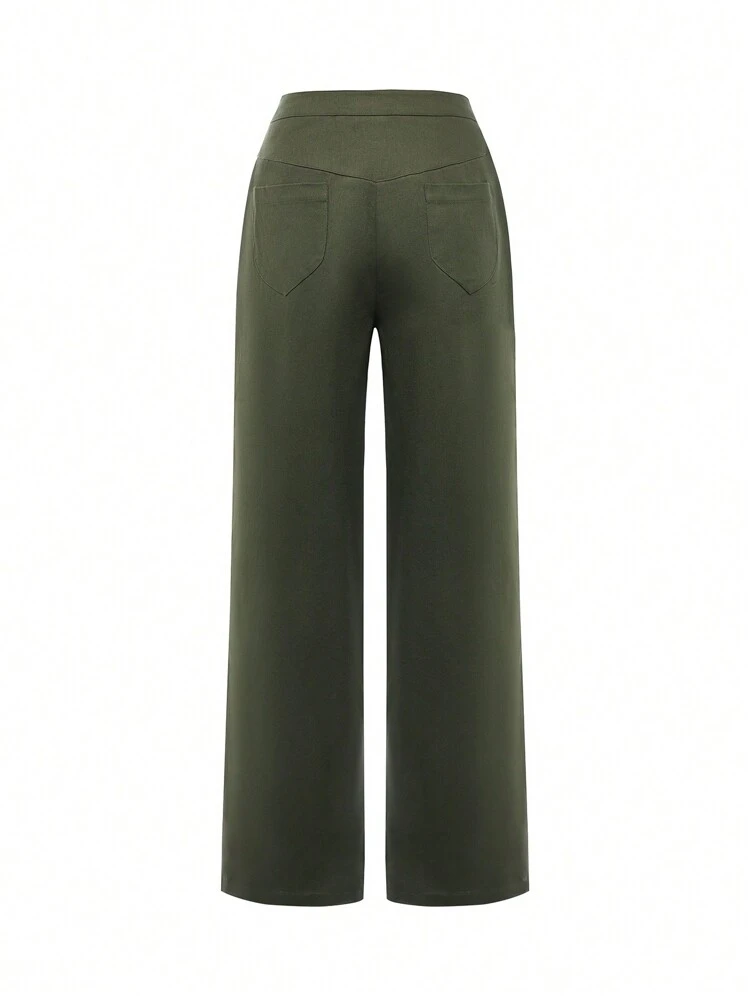 Slant Pocket Wide Leg Pants