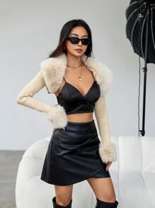 SHEIN BAE 女款短夾克 - 卡其色 - 查看 6