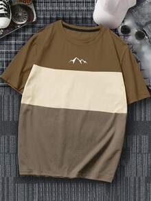 Manfinity Homme 男款顏色拼接修身t恤 - 彩色 - 查看 5