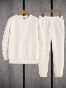 GENTILAND 男士素色衛衣和衛褲 - 杏色 - 查看 1