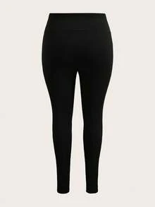 Flirla Fashionable Leisure Skinny Stretchy Ribbed Plus Size Leggings Set - Multicolor - View 3