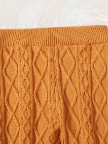 SHEIN Pantaloni A Maglia A Coste Per Bambine