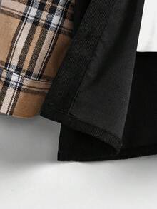 SHEIN Boys (little) Checkered Hooded Shirt - Multicolor - View 4