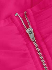 SHEIN MOD Plus Size Women'S Off Shoulder Pleated Top - Hot Pink - View 4