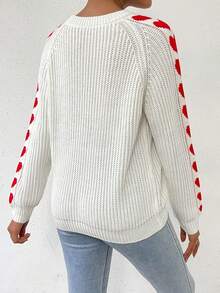 SHEIN Essnce Của phụ nữ Áo len Với Hình trái tim Và Tay Raglan - Nhiều màu - Xem 2