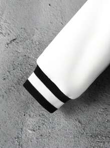 Chaqueta Estilo Universitario Con Bloques De Color Y Estampado De Letras Para Bebé Niño - Negro - Ver 6