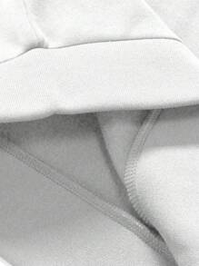 SHEIN Aesthetic Post 男款字母印花半門襟拉鍊仿羊羔絨運動衫 - 黑與白 - 查看 3